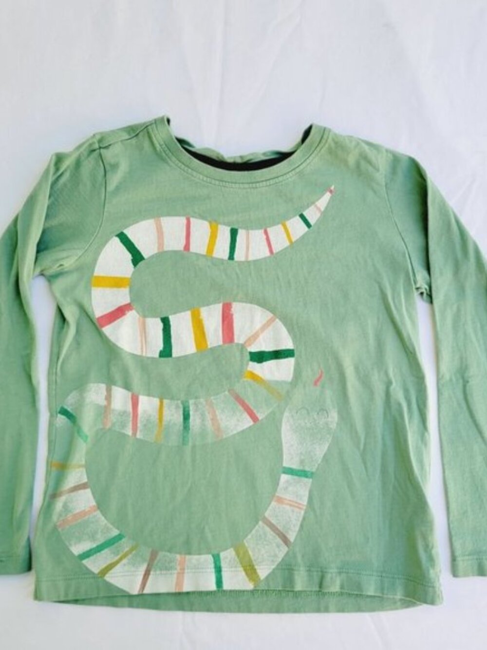 Hanna Andersson Boy's Green Snake Long-Sleeve Tshirt - 120 (US 6/7)